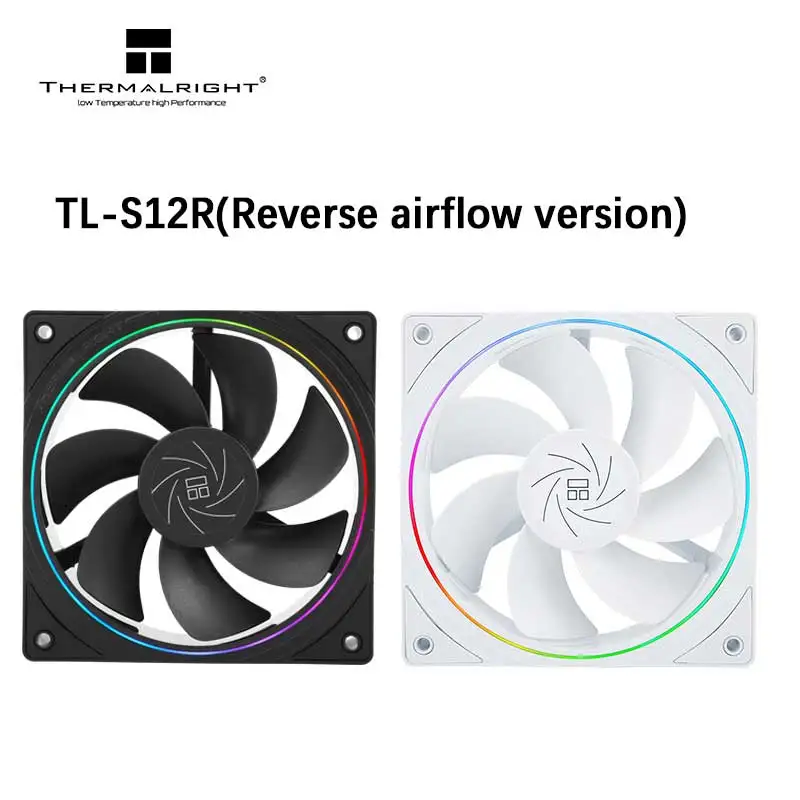 

Thermalright TL-S12R 12CM computer case fan, reverse air outlet,Halo lighting effect，4PIN PWM/5V 3PIN ARGB,1500RPM