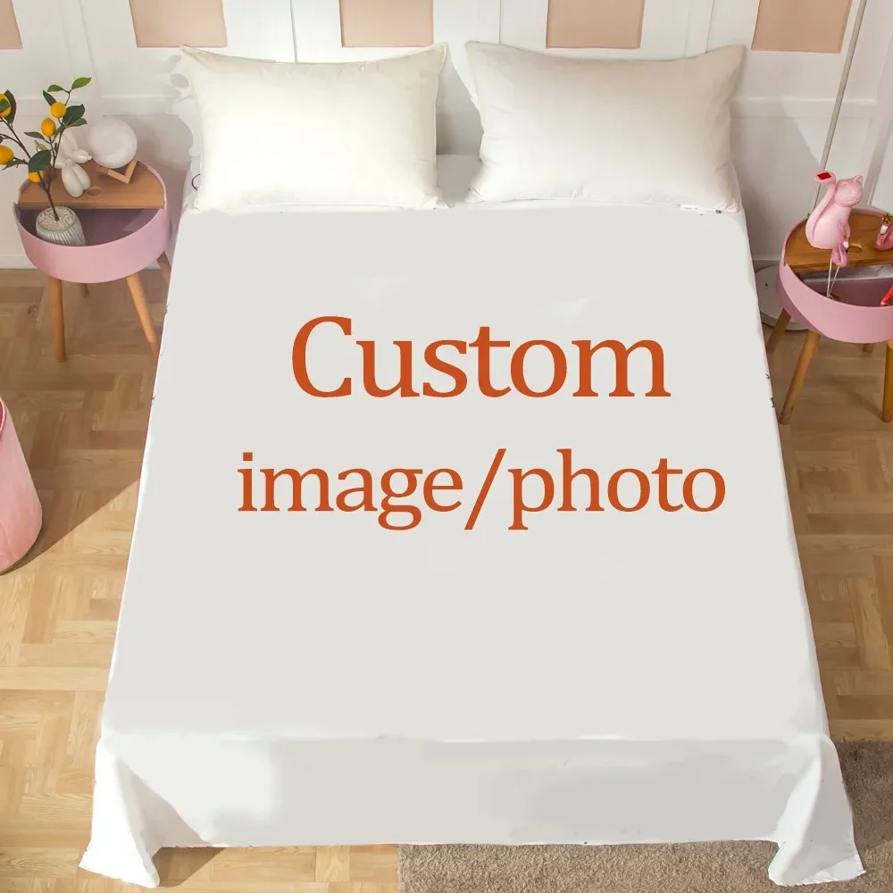 

Customized Logo Photo Cartoon Flat Sheets, Soft Bedding Sheet, Anime Bed Sheet for Queen, King, Twin Size, Kids Gift