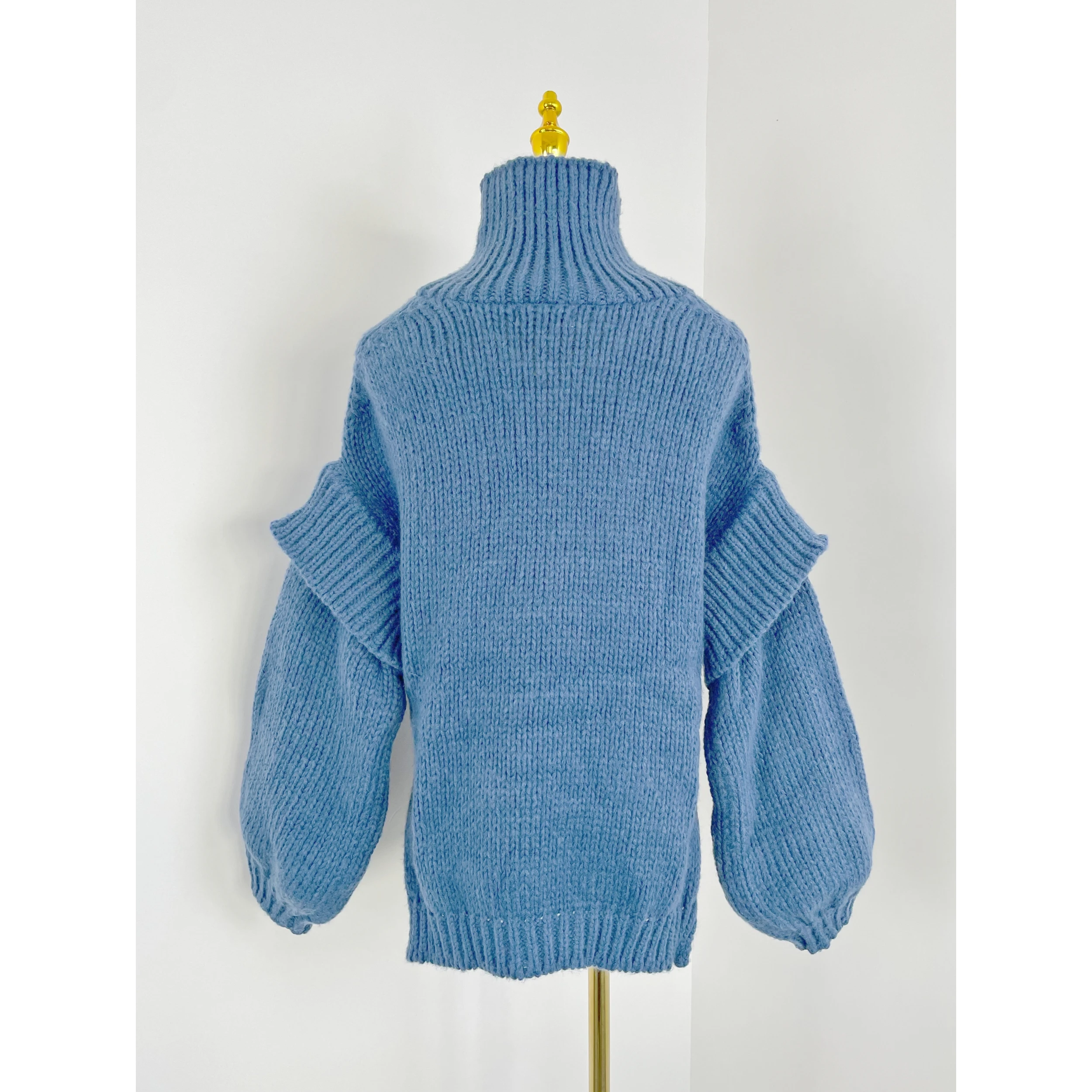 الخريف الشتاء عالية Ne فضفاضة المرأة سترة تصميم الإحساس محبوك أعلى تخفيف Sle البوليستر طويل Sve الدفء