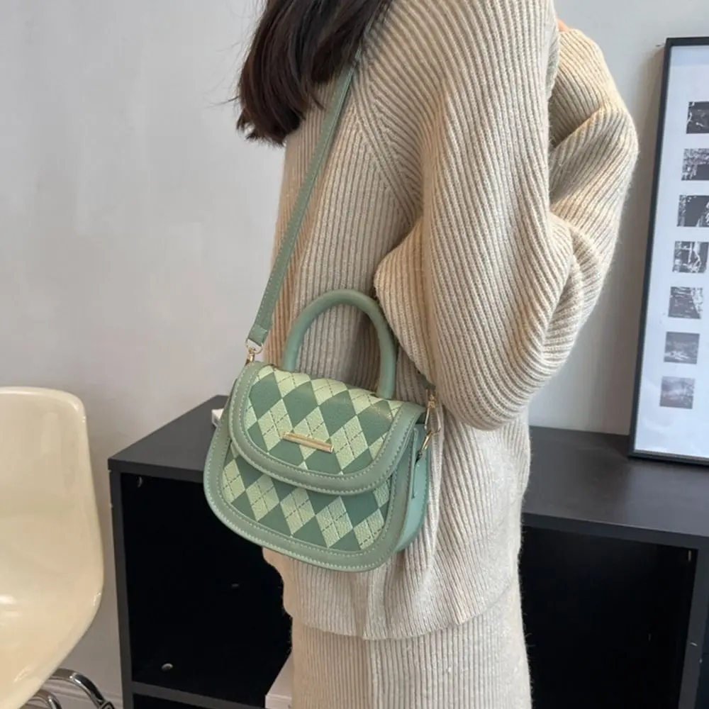 Modieuze Pu Lederen Mini Ruit Tas Koreaanse Stijl Mini Crossbody Tas Effen Kleur Handtas Vierkante Portemonnee Reizen