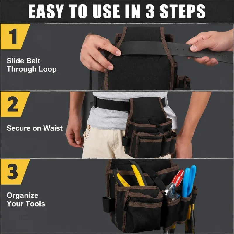 Multi Purpose Tool Waist Bag Electrician Hardware Maintenance Waist Hanging Pack