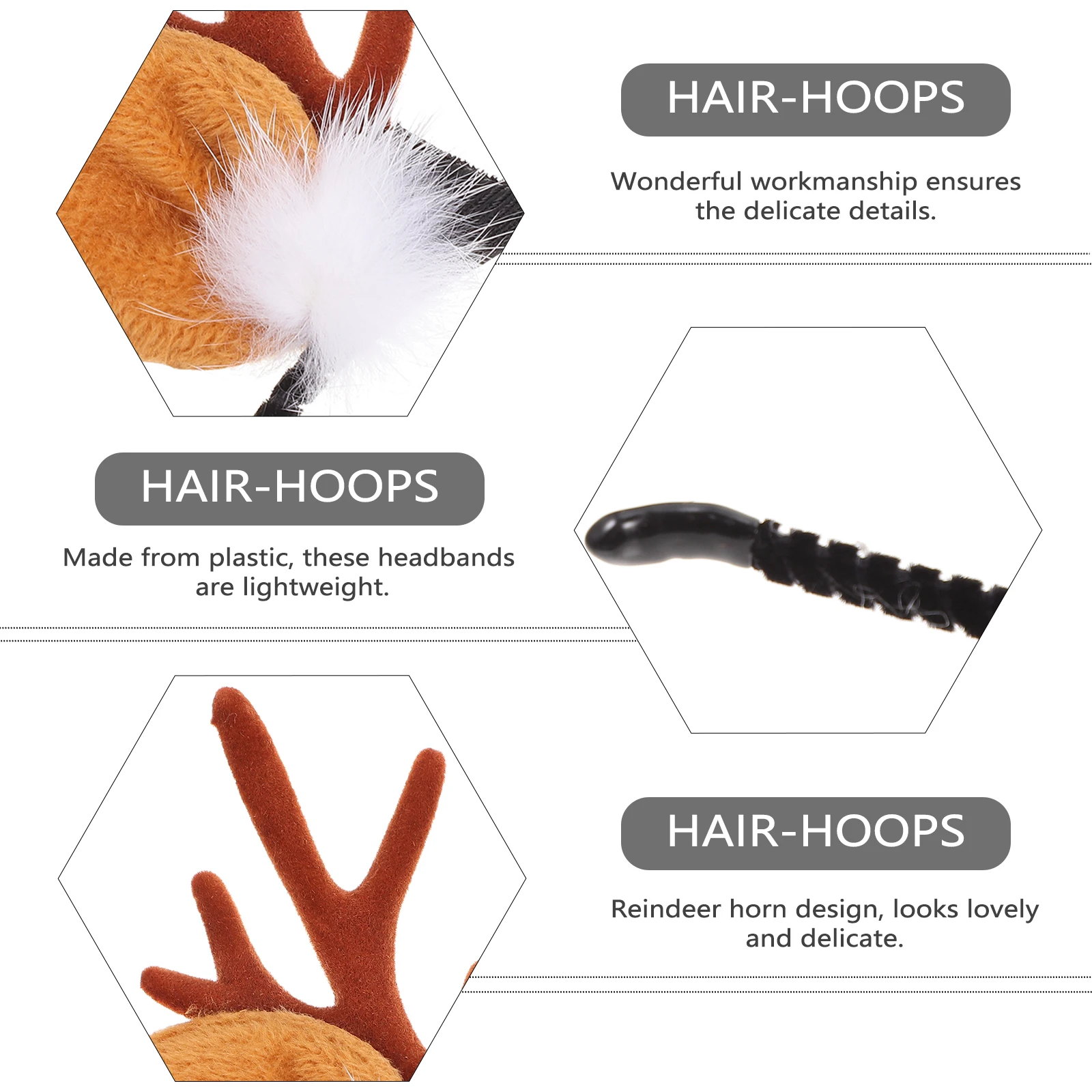 

2pcs Xmas Hair Accessories Antler Design Cloth Hair Ornaments For Christmas Party Headdress Hairbands Decors