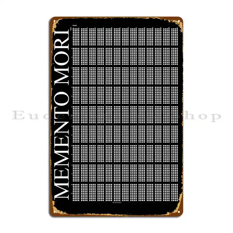 New Design Memento Mori Left Side With No Signature Black Background Life Calendar Metal Sign Wall Cave Create Printing