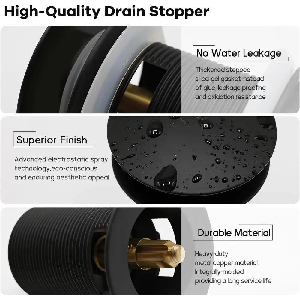 Freestanding Bathtub with Matte Black Finish, UPC Certified, Includes Drain Stopper