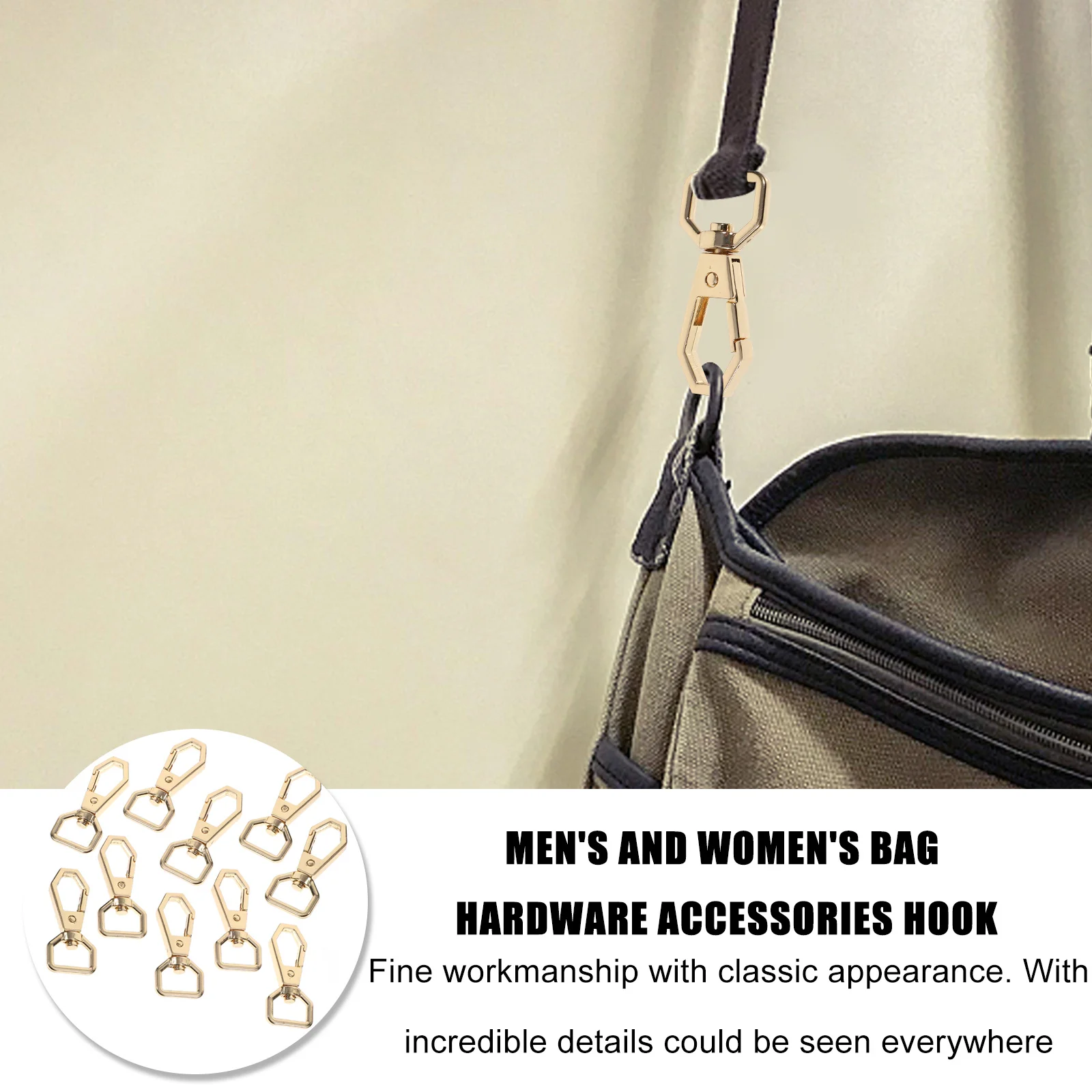 

10 Pcs Hook and Clasp Accessories Women Keychain Hooks Backpack Keychains for Swivel Alloy Handbag Clasps