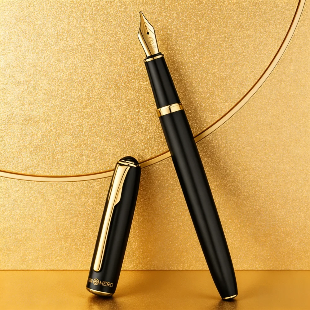 hero-e522-metal-fountain-pen-anti-slip-matte-grip-2-in-1-filling-2-color-nibs-–-student-set-no-ink
