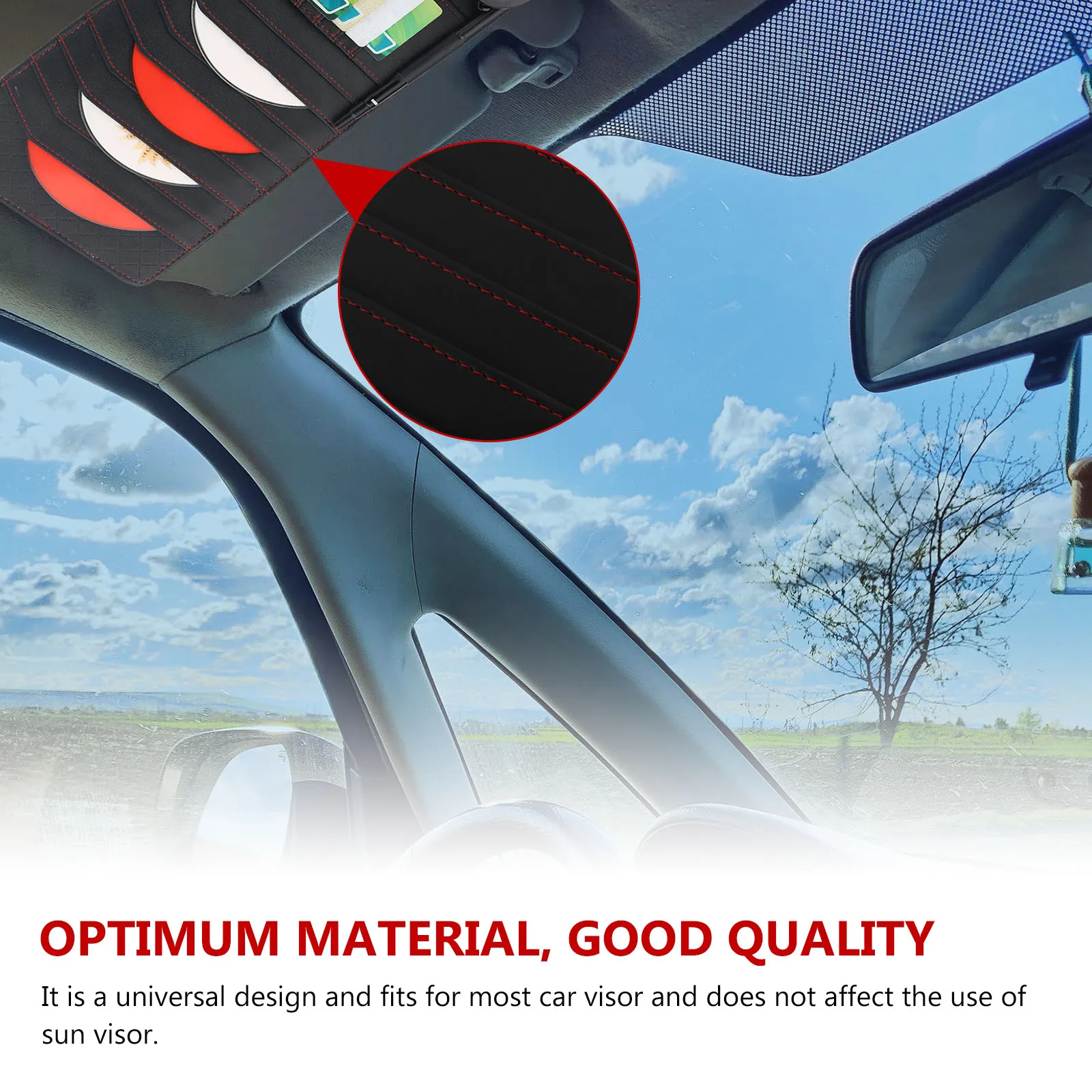 

Car Sun Visor Organizer Holder Multi Pocket For Cds Cards Sunglasses Storage Universal Clip Auto Accessories Pouch