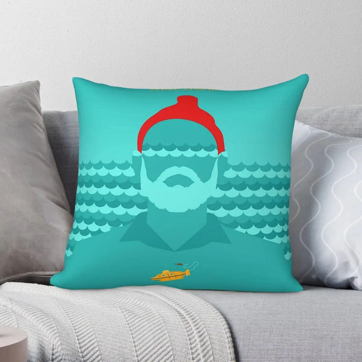 Life Aquatic With Steve Zissou Square Pillowcase Polyester Linen Velvet Printed Zip Decor Pillow Case Home Cushion Cover 45x45