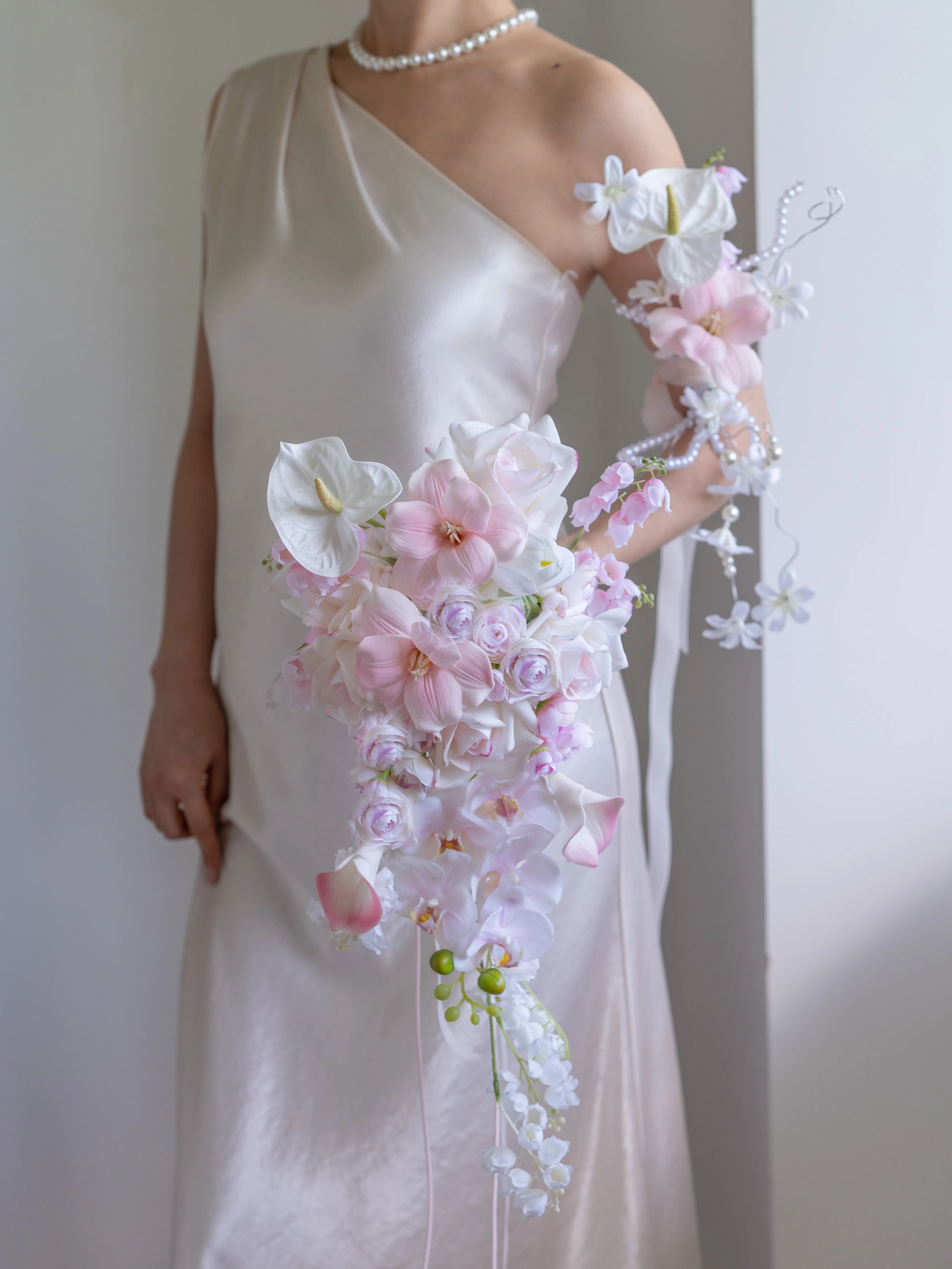 Freeflower free flower, bouquet simulated flower photography props marriage certificate engagement shooting pink hand flower