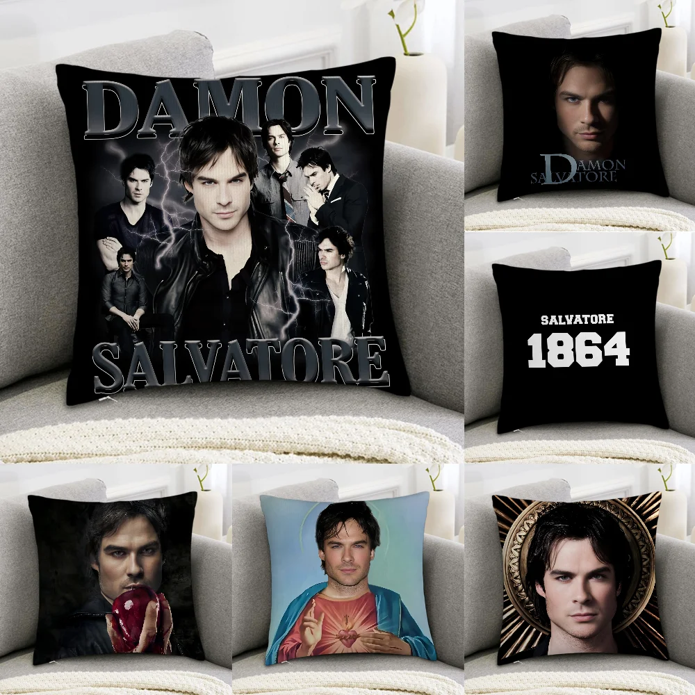 D-Damon Salvatore Pillow Case Sofa Decorative Home Double-sided Print Plush Square Throw Pillow Covers Cushion Decor Cover
