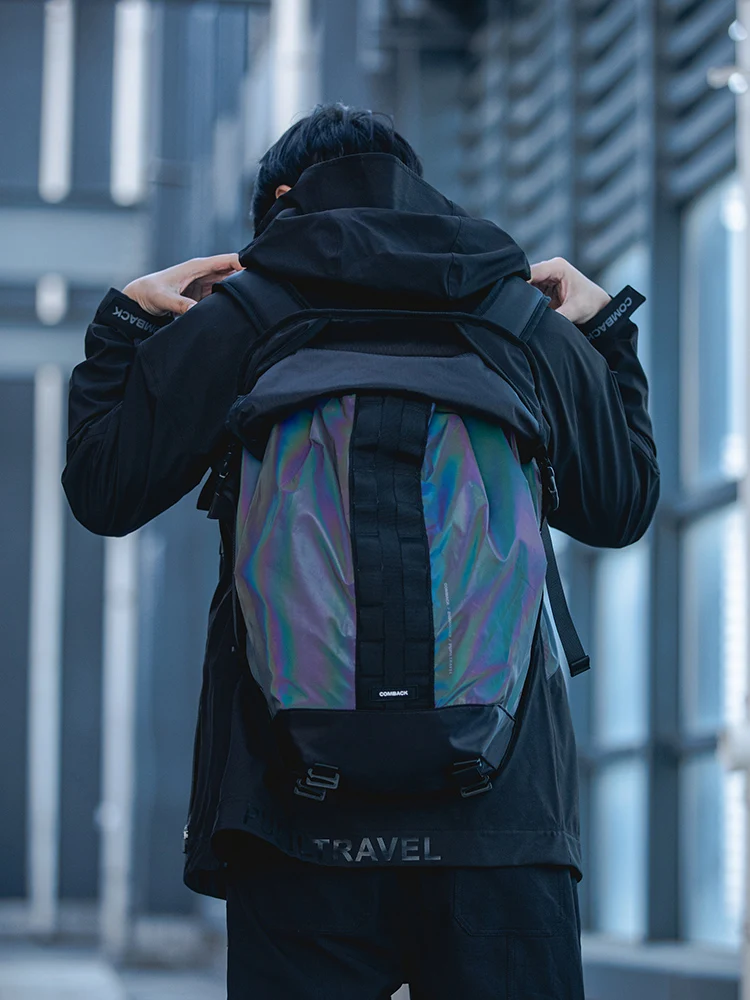 PUPILTRAVEL X ENSHADOpacks X COMBACK 20SS, Crossover Spécial Cyberpunk, Reflète la Lumière SR Dark Wear, Wasteland Punk