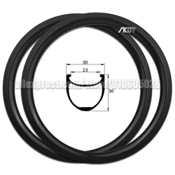 BMX OS 20 Inch 451 Bicycle Rims 30mm Rim Brake Disc Brake Clincher Carbon Wheel Bicycle 451 20 Rims for Freestyle