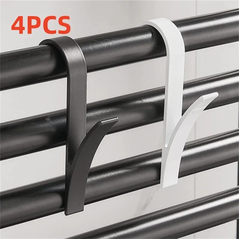 

4PCS Space Aluminum Radiator Hooks Heating Towel Rack Coat Hook Radiator Bracket Bathroom Hook Clothes Hanger Kitchen Holder