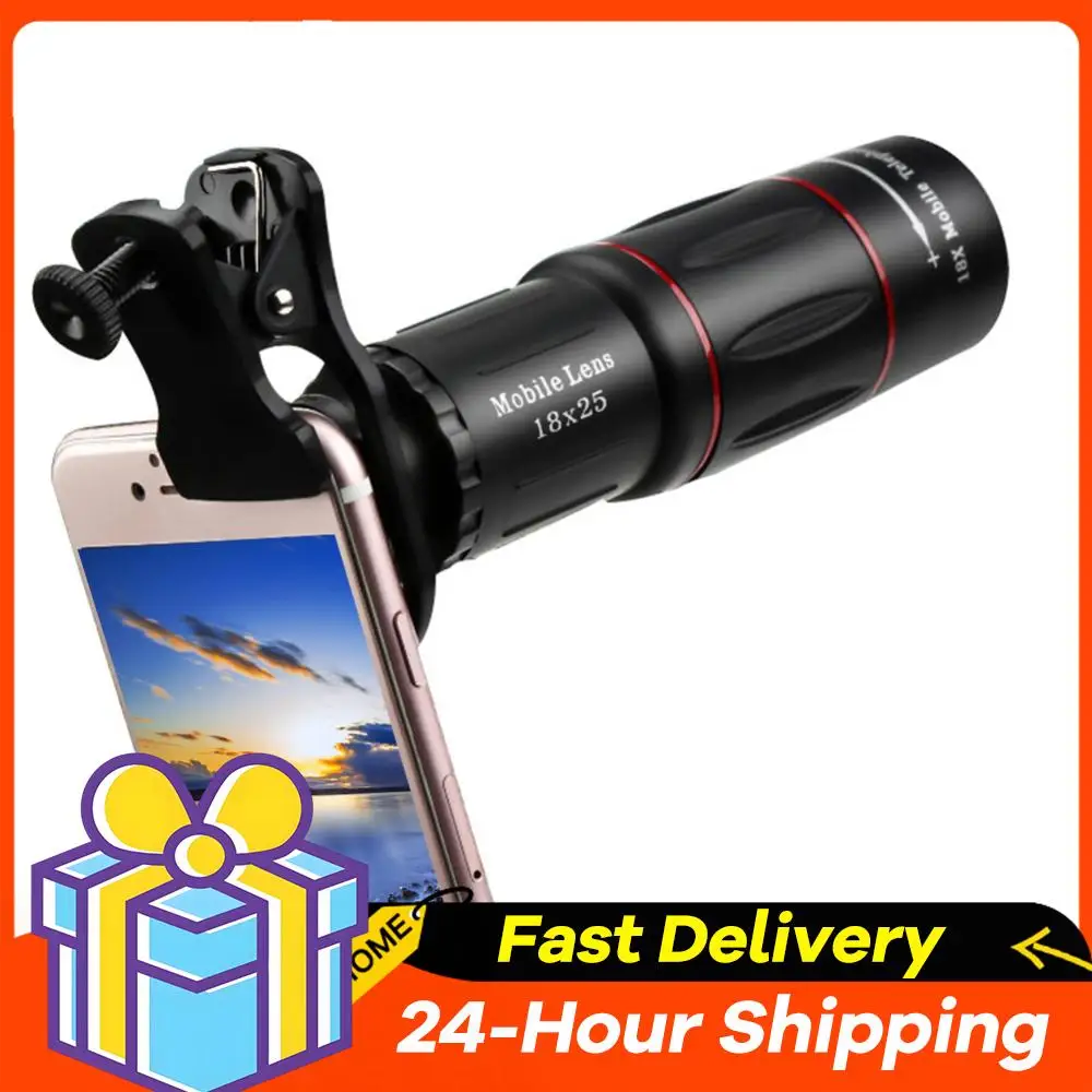 18/28/36x lente da câmera do telefone móvel clip-on zoom telescópio monocular universal lente do telescópio óptico para acampamento caça esportes