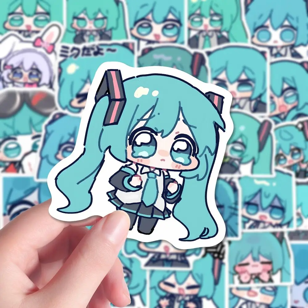 10/48/96 pieces of anime mirror sound twin sticker pjsk cute cartoon creative miku stickers diy mobile phone case tablet sticker