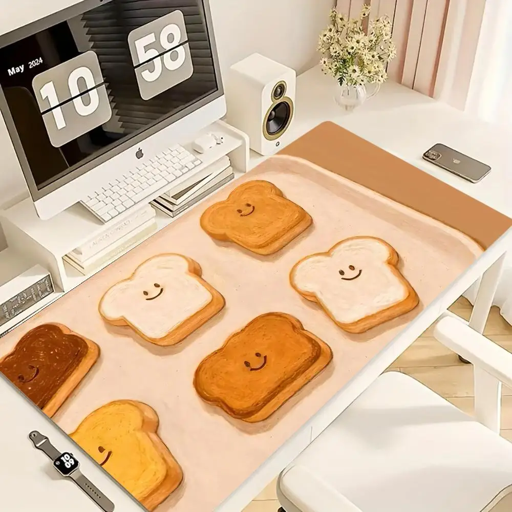 

Cartoon Toast Mouse Pad Large Size Rubber Base Anti-slip PC Desk Accessories Mousepad for Office & Gamer Keyboard Mats Decor Mat