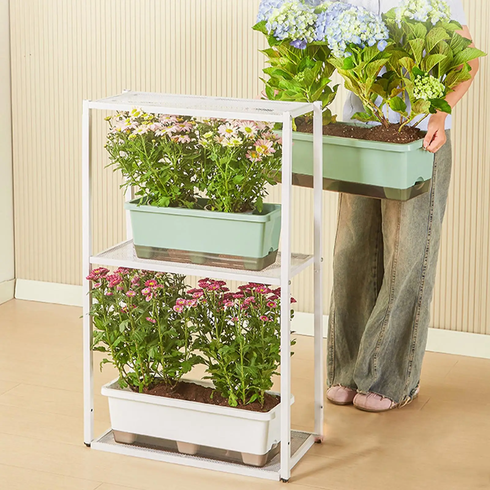 Self-absorbing flower pot indoor vegetable growing pot with Base Drainage Hole And Absorbent Rope Plants Cuttings pot  for Home