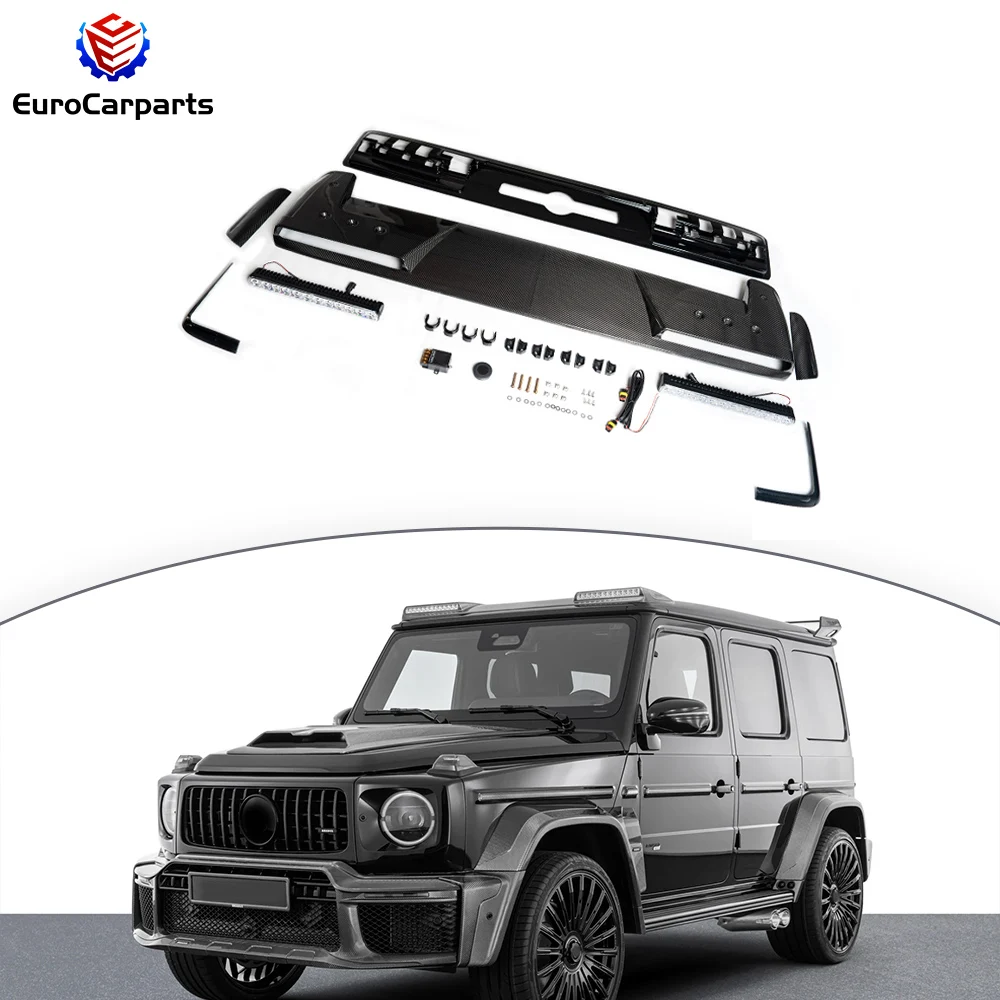 

Сухой спойлер на крышу из углеродного волокна с подсветкой для 2025 года W465 G Class G63 G500 G450d Передний спойлер на крыше