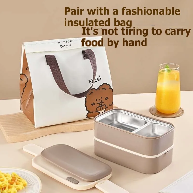 

ABBO-Microwave Safe Insulated-Lunch Box-Stainless Steel Dual-Layer Design-Modern Style