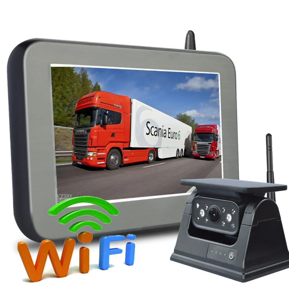 Solar Wireless  Backup Camera Powered Energy Magnet Reverse AHD 5
