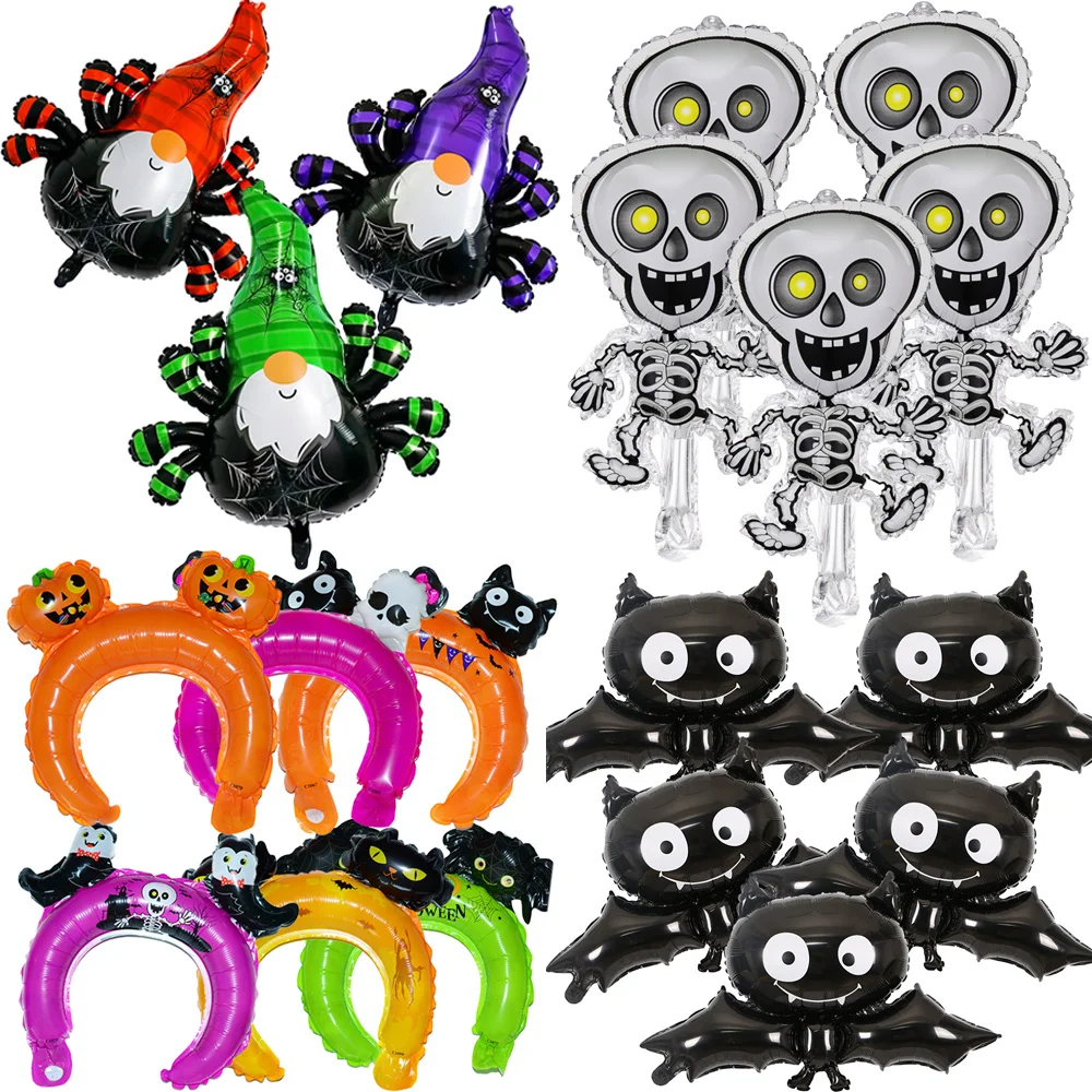 

Halloween Foil Balloons Skull Pumpkin Ghost Bat Mylar Balloons Headband Balloon Halloween Party Props Home Decoration Kids Gifts