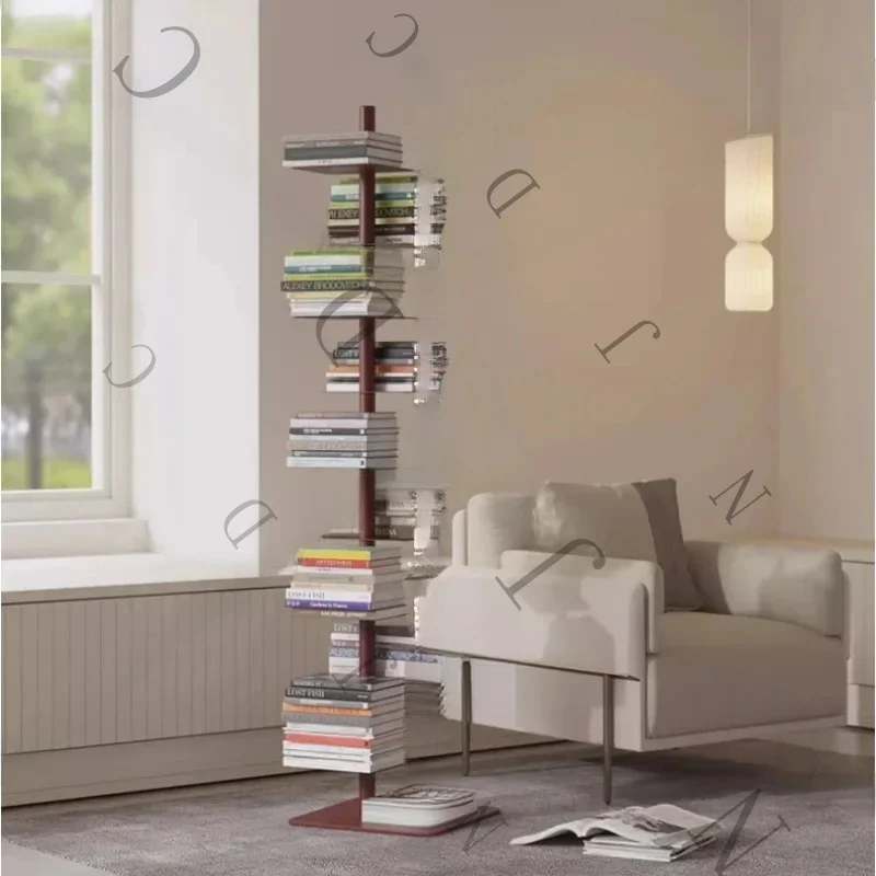 Rotating Bookshelve, Living Room, Iron Stand , 9-Layer Display , Storage Shelves,Corner Bookcases