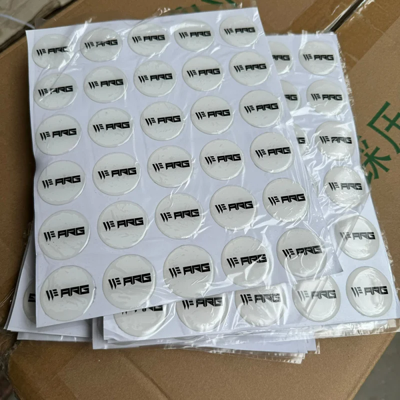 20 0 pieces Custom.Custom make 3d resin dome epoxy sticker with adhesive epoxy circular sticker