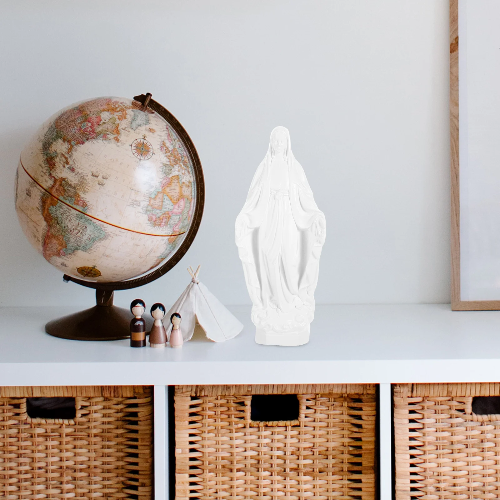 

Resin Virgin Virgin Shaped Figurine Mini Figurine White B Style Home Office Decor Religious Resin Ornament Ornament