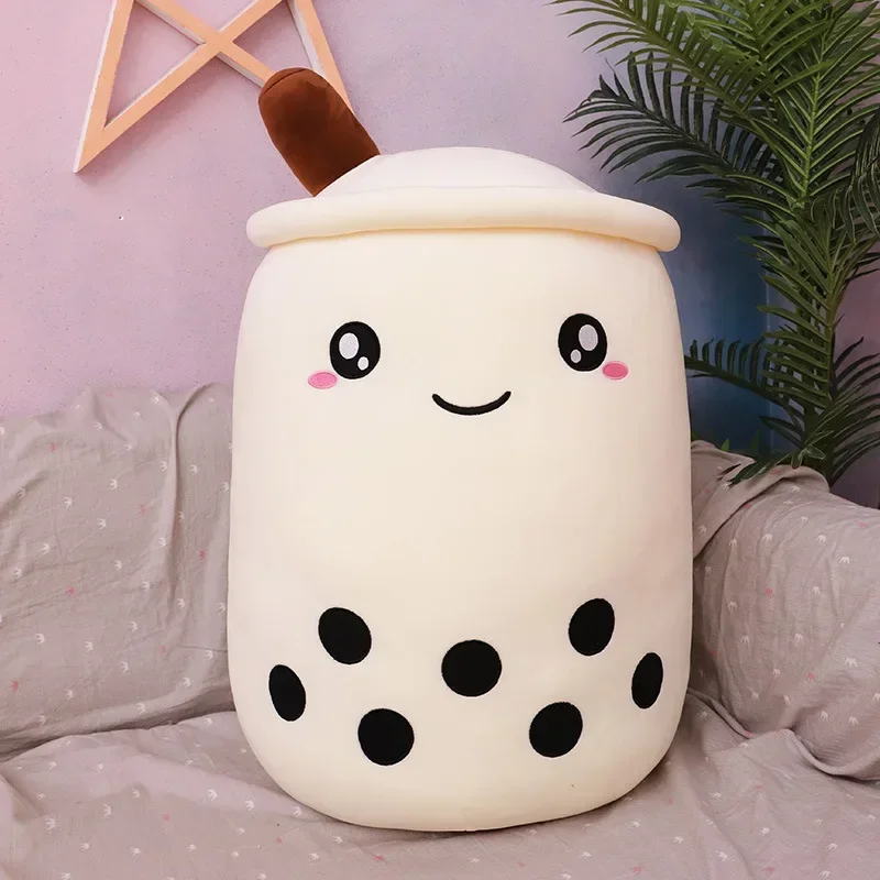 Simulated Fruit Milk Tea Cup Pillow Plush Toy Large Pearl Milk Tea Doll Doll Cute Smiling Face Emoji Pack Doll Mushroom