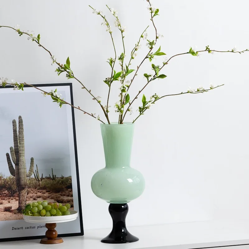 

Ваза Для Цветов French Tall Vase Ornament Hydroponic Flower Arranger Living Room Decoration High-end Glass Floreros Altos 꽃병