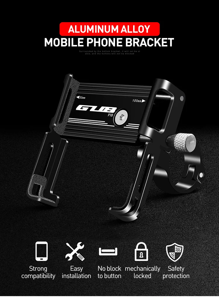 GUB P10 Fahrrad-Telefonhalter, 3,5–6,8 Zoll, Handy-Halterung für Elektrofahrrad, Motorrad, MTB, Rennrad, Lenker, Telefonständer – Detail 1