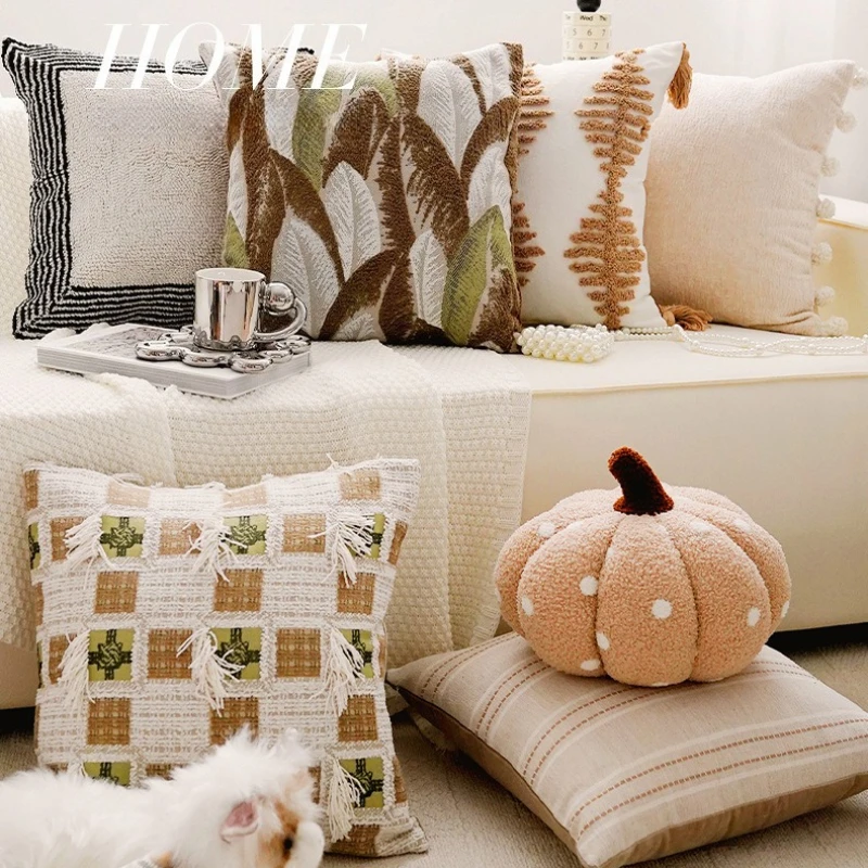 30x50/45X45CM Embroidery Throw Pillow Cover Nordic Minimalism Stamping Waist Cushion Cover Decor Home Decorative Pillowcase