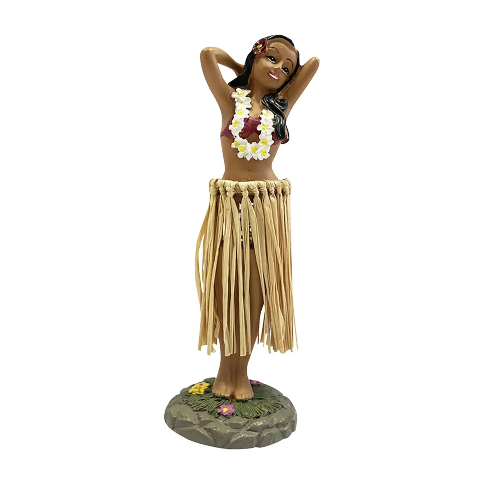 Hawaiian Dashboard Hula Doll Dancing Hula Girl for Car Dashboard Resin Craft