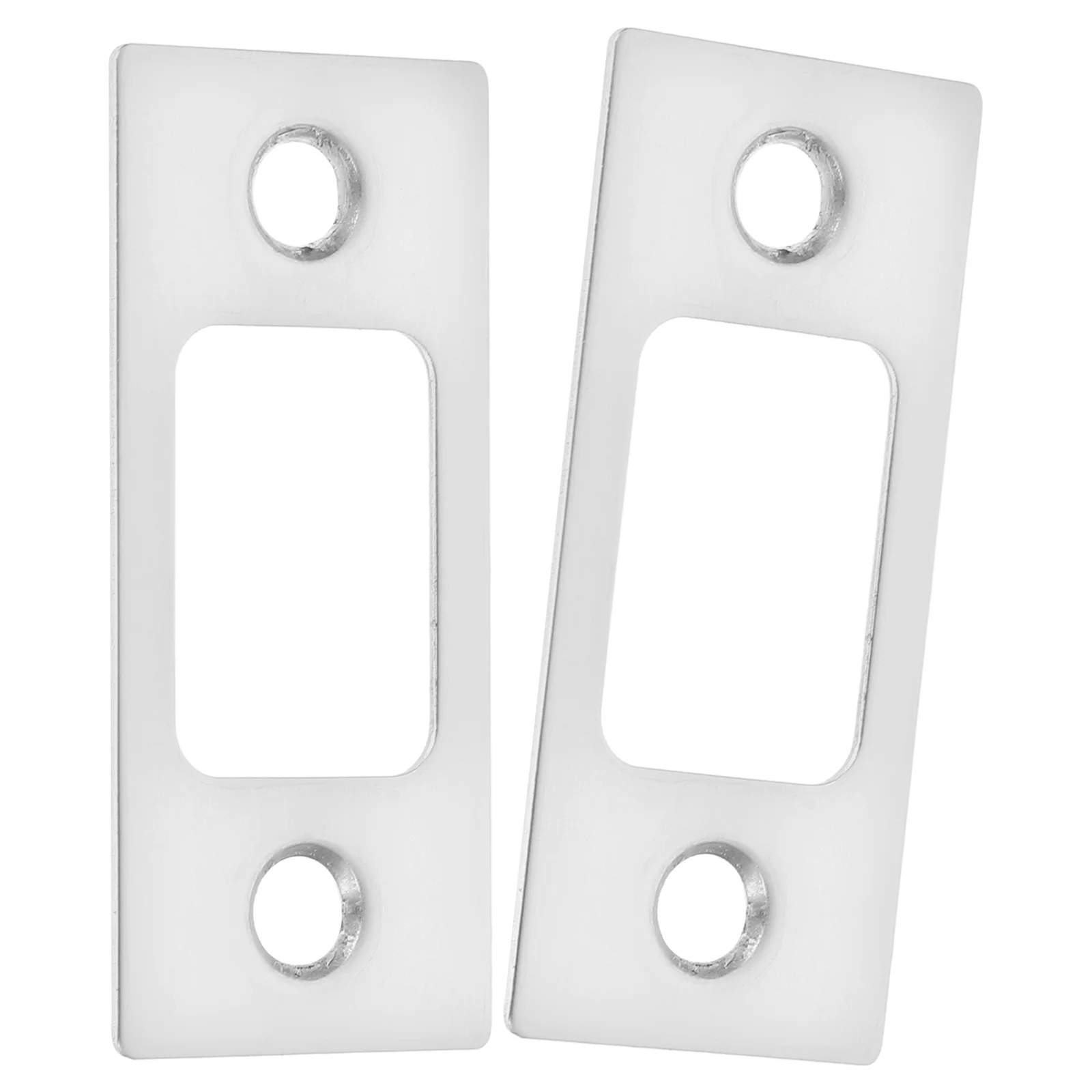 2 Pcs Hole Picture Hangers Deadbolt Cover Plate Silver Stainless Steel Front Door Reinforcement Kit