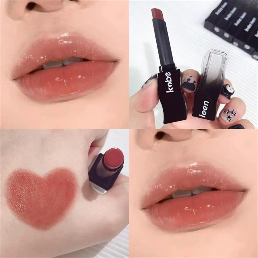 1/2/3/5/6pcs Mirror Lip Glaze Plump Lips Black Feather Lipstick Makeup Cosmetics Red Lip Tint Portable Solid Lip Honey Lipstick