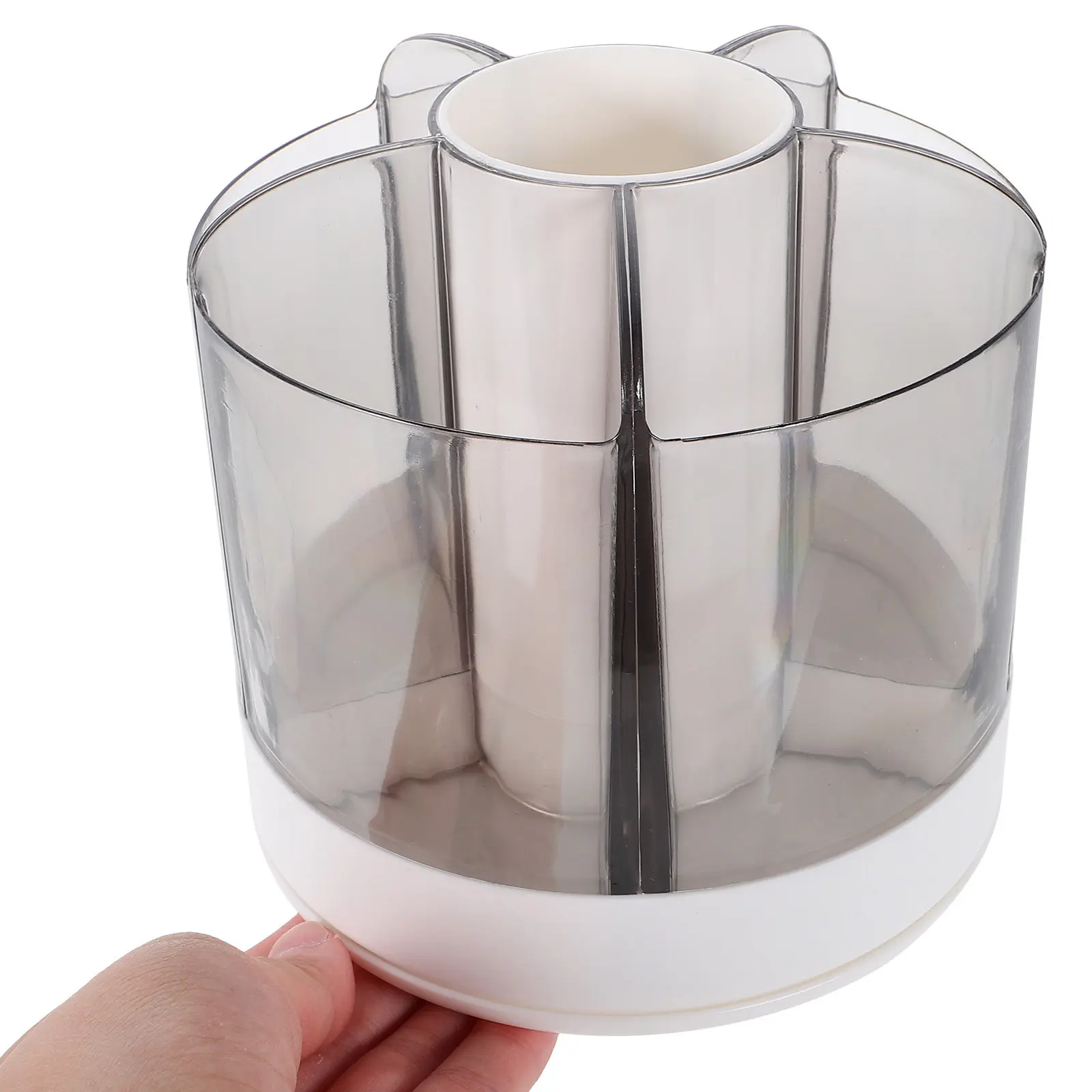Large Capacity Desk Pen Holder Plastic Rotating Organizer for Pens Pencils Makeup Brushes Stable Flat Bottom Smooth Finish