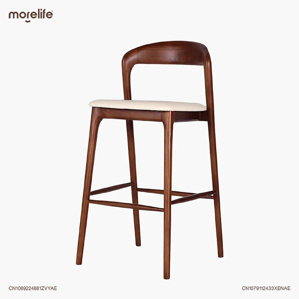 Nordic Solid Wood Bar Chairs Chinese Toon Wood/Ash Wood Minimalist Household Island High Stools Counter Stool Home Furniture