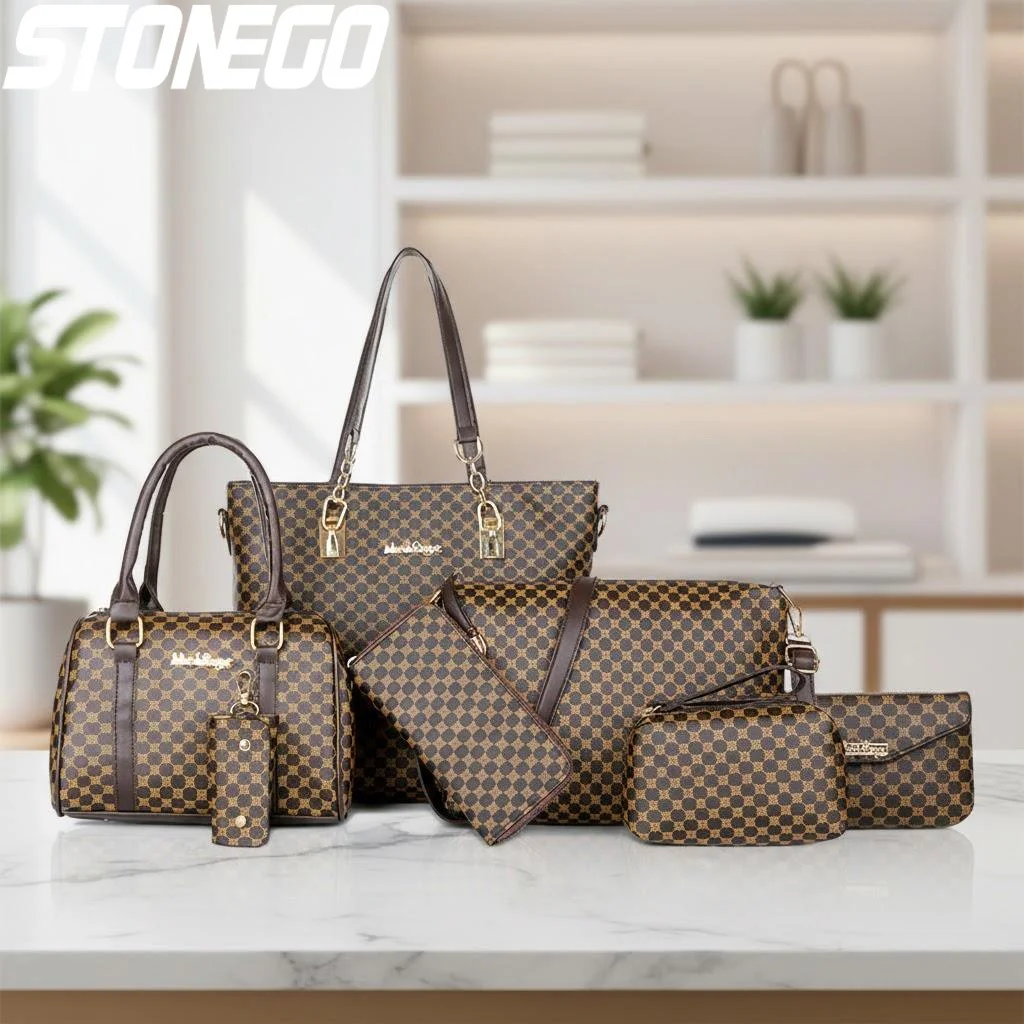 

Набор из 6 больших сумок-тоут с цветочным принтом: стильные минималистичные сумки через плечо для женщин, модные сумочки