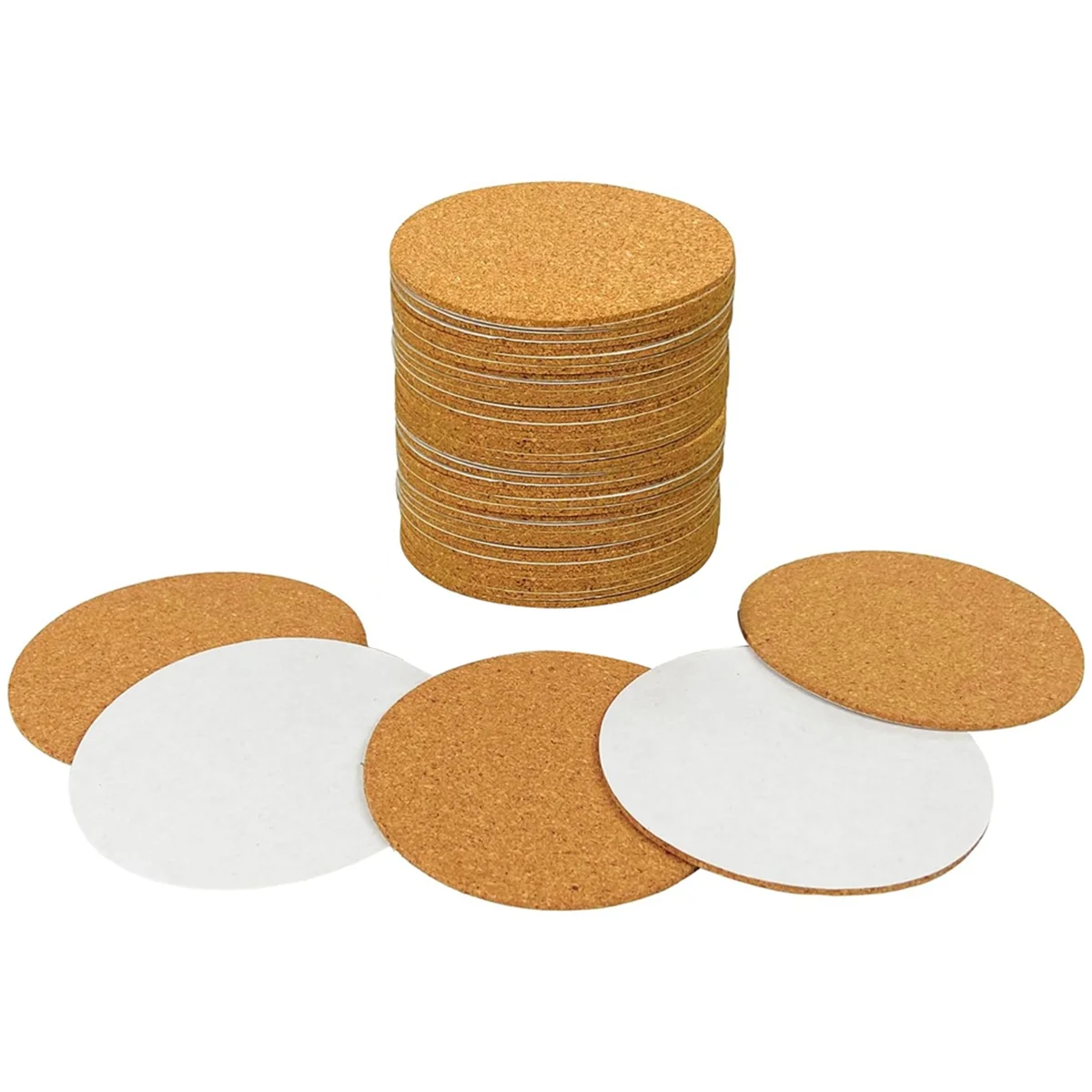 40 Pack Self-Adhesive Cork Round 3.5 Inch Backing Sheets Cork Coasters for DIY CAU30ts-Bottom Protection