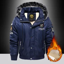 Thick Fashion Down & Parka Coat Oversize Plus Velvet Thick 2023 Brand Keep Warm Winter Men's Black Blue Red Padded Jacket