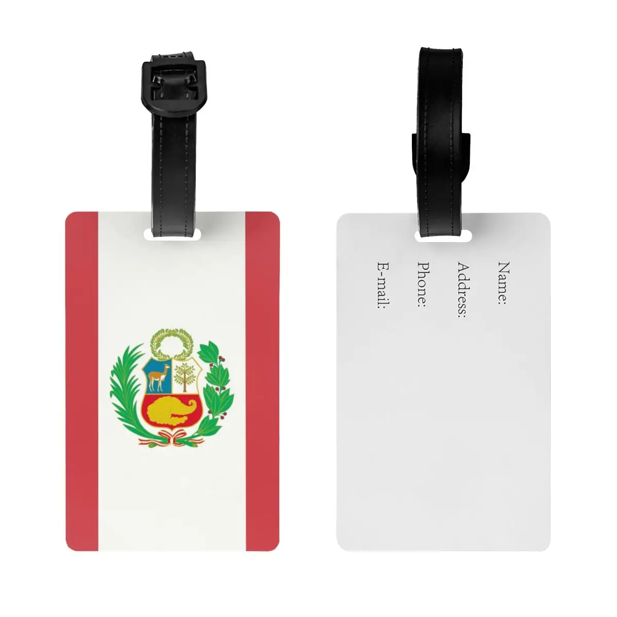 Custom Flag Of Peru, Peruvian Flag Luggage Tag Privacy Protection Baggage Tags Travel Bag Labels Suitcase