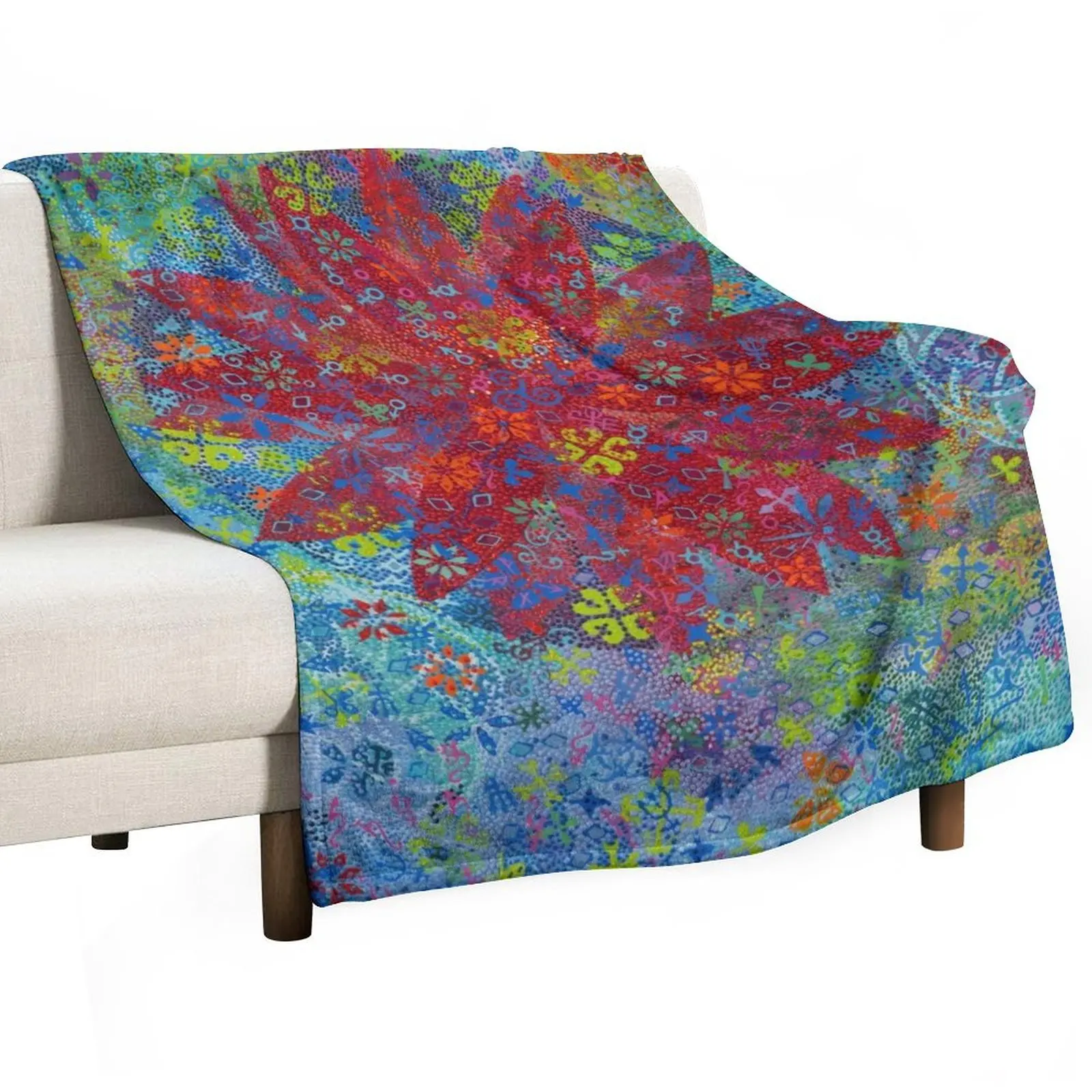 

Lotus Blossom - Rossella Picciani Throw Blanket Hair Designers Luxury Designer Picnic Blankets