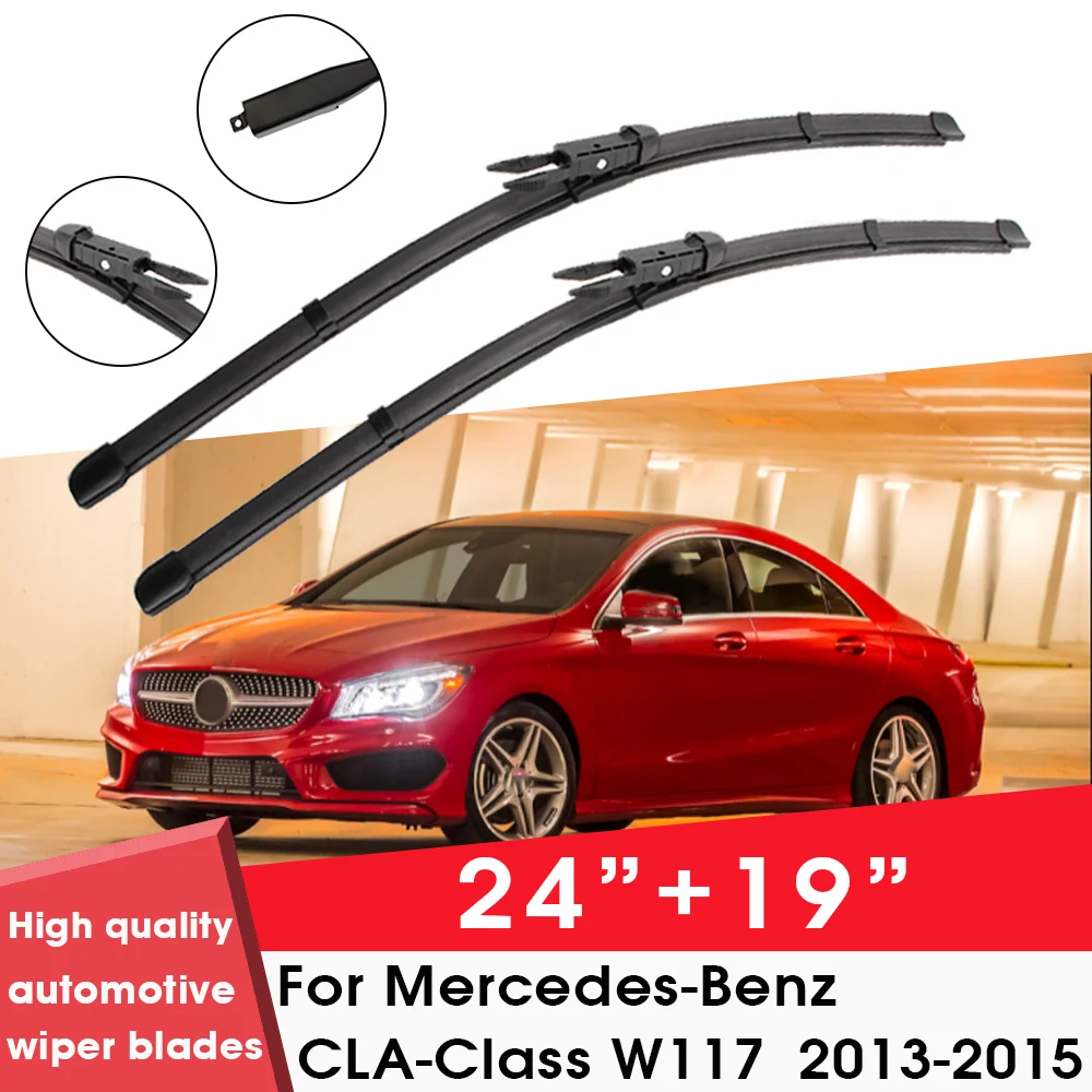 

Car Wiper Blade For Mercedes-Benz CLA-Class W117 2013-2015 24"+ 19" Windshield Windscreen Clean Naturl Rubber Car Accessories