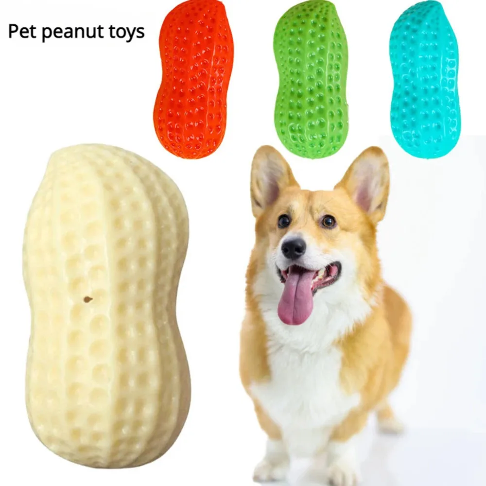 Dog Chewing Toy Simulation Peanut Grinding Teeth Cleaning Wear-Resistant Sound Making Toys Pet Interactive Training Supplies