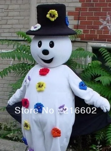 New Adult Character White Snowman Mascot Costume Halloween Christmas Dress Full Body Props Outfit Mascot Costume