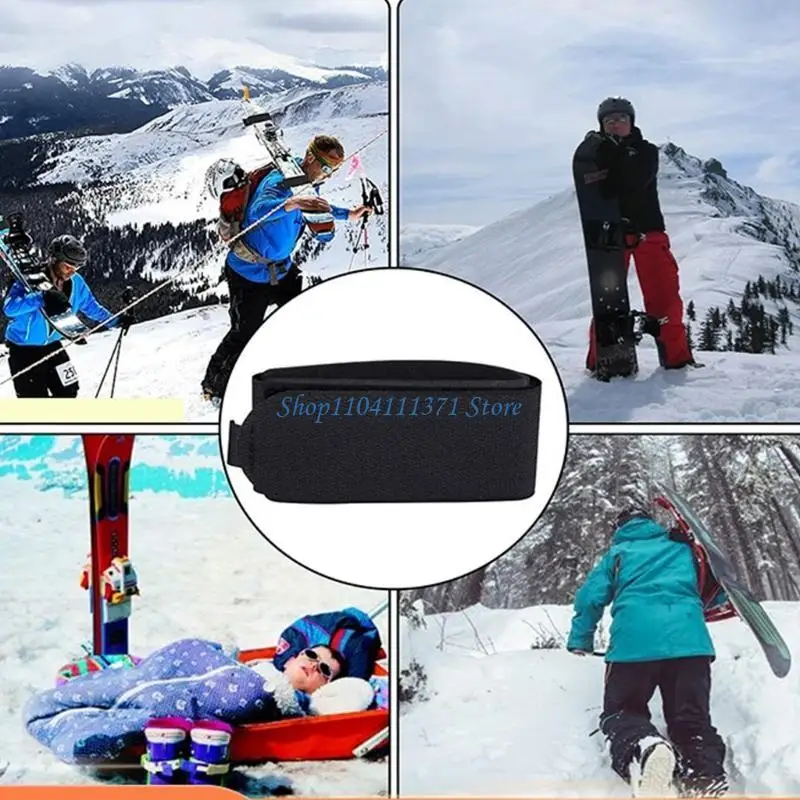 P9FC 2Pcs Adjustable Ski Wraps Ties Ski Band Storage Ties Ski Fastener Strap for Carrying Ski Board Poles Easy to Carry