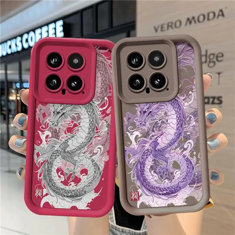 Chinese Dragon 3d Edges Phone Case for Xiaomi Redmi Note 13 12 Pro Plus 12s 11 11s 10 9 9s 12C 10C 10A Ladder Silicone Funda