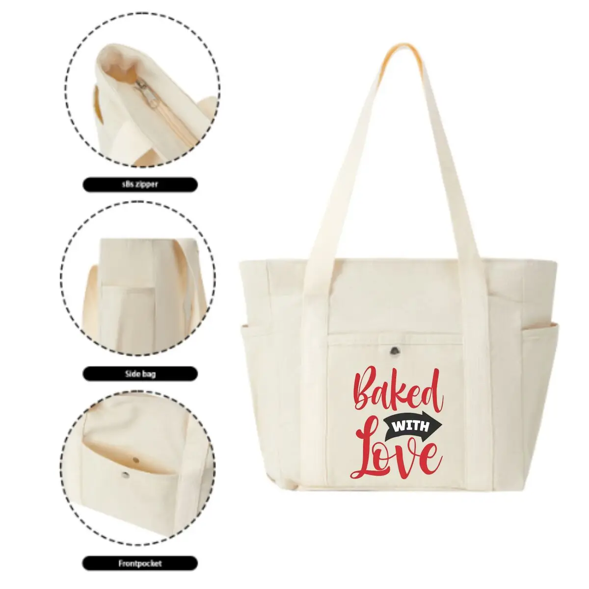 Baked with Love Trendy Multi-Pocket Bag – Perfect for Coffee Shop Visits