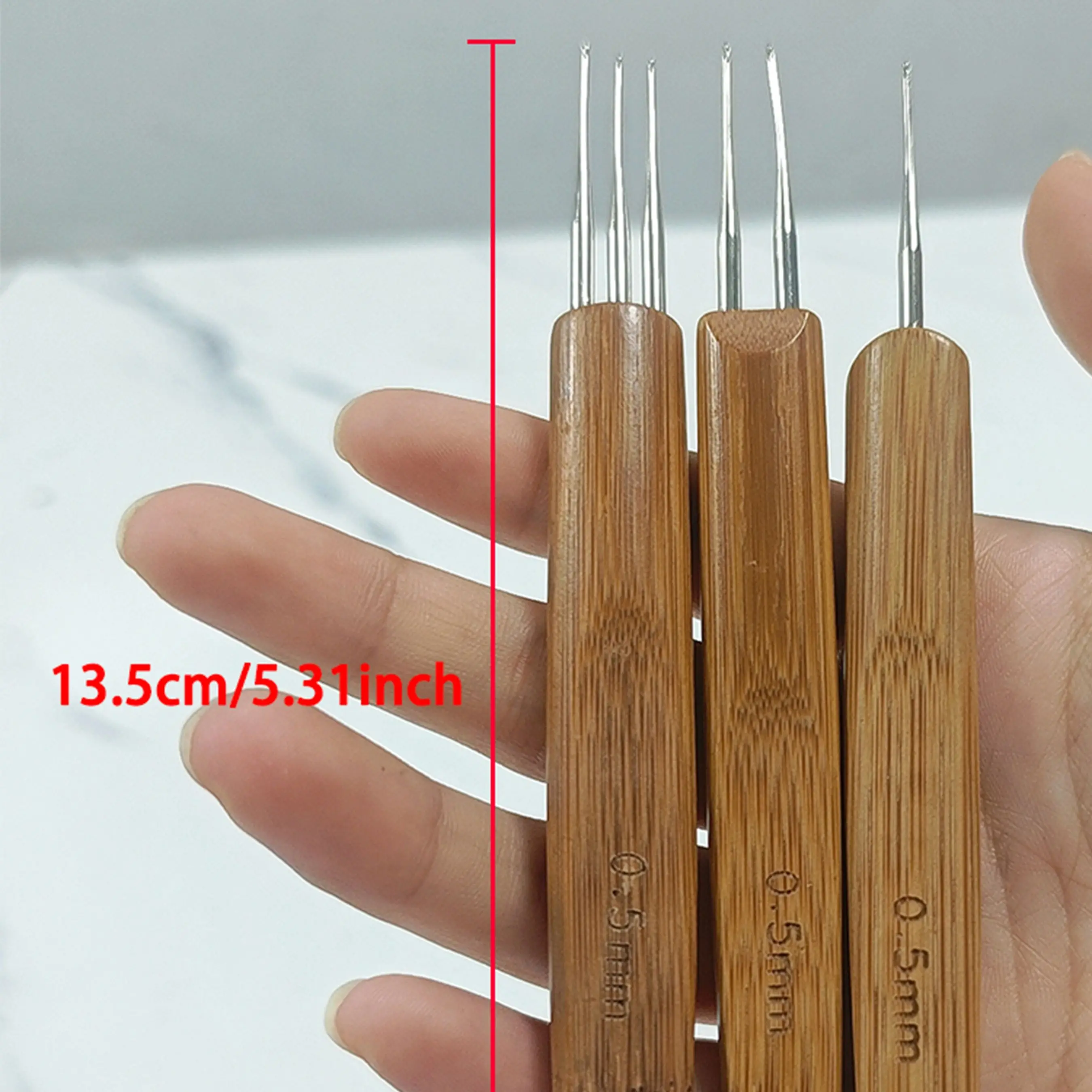 0.5mm/0.75mm Dreadlock Crochet Hook Wood Crochet Needles Hair Dreadlocks Tool for Braid Craft And Wig Craft