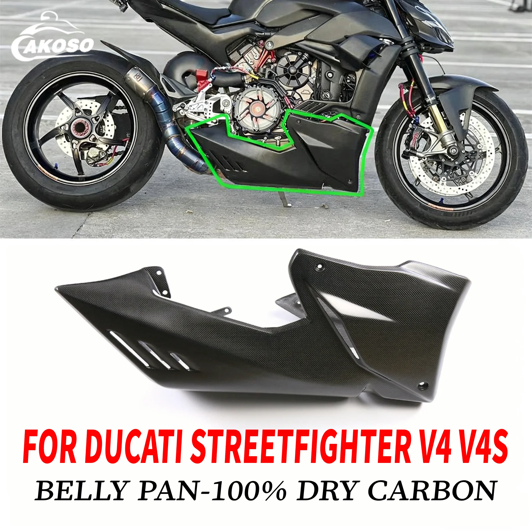 

For DUCATI Streetfighter V4 V4S Carbon Fiber Belly Pan Modified Motorcycle Accessories Real Dry Carbon